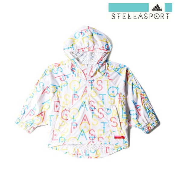 ADIDAS Stellasport WINDBREAKER Sport AOP Hooded JACKET S87217 Zest Multi ( M ) - Picture 4 of 4